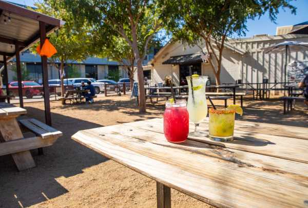 Hayters Hurtado drinks on patio