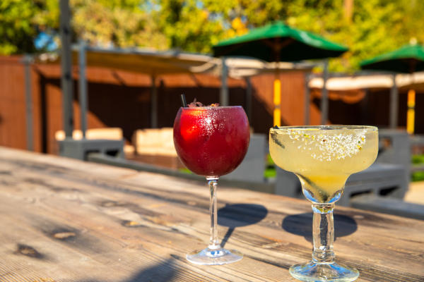 Cafe Americana drinks on patio