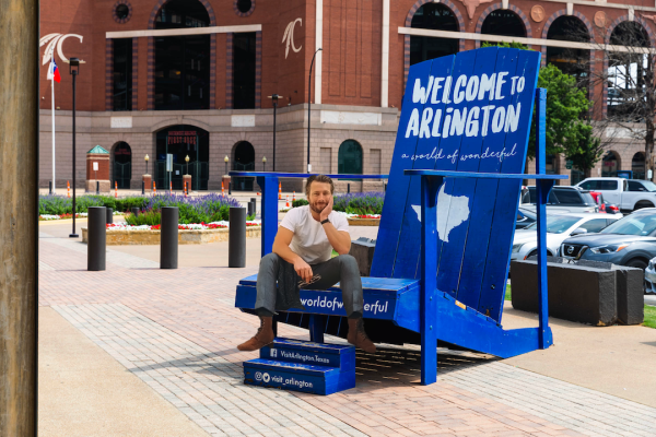 Glen Powell at World of Wonderful Chair