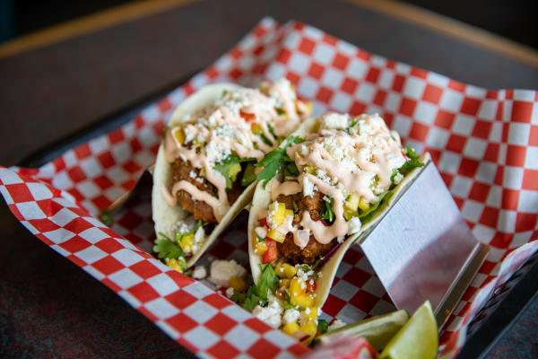 Baha Shrimp Taco with Mango Salsa - Tom’s Burgers & Grill