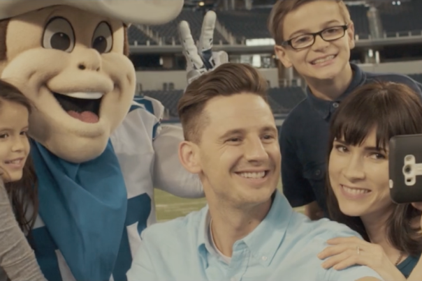 family photo shoot at AT&T Stadium