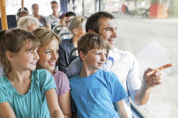 family on bus