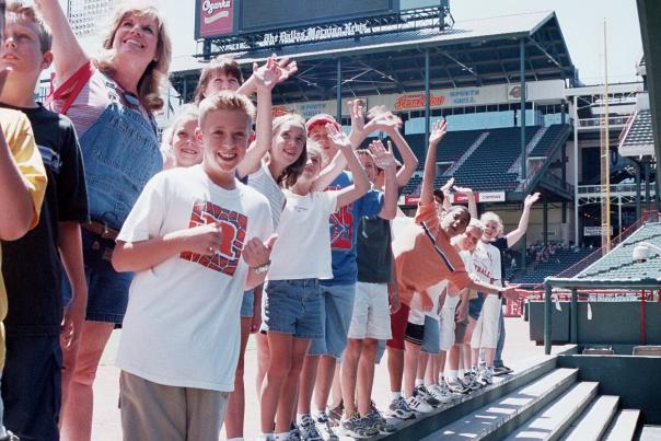 Blog - Kids in Rangers dugout