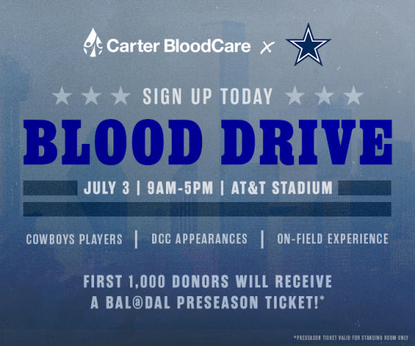 AT&T Stadium Carter BloodCare Blood Drive