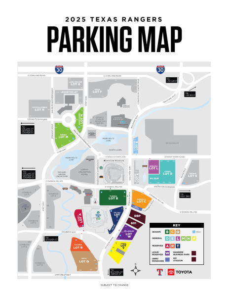 2025 Globe Life Field Parking Map