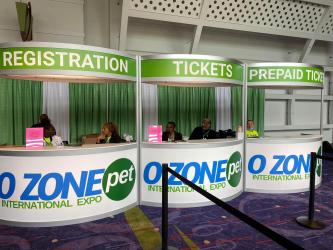 Registration booth at Ozone Pet Expo