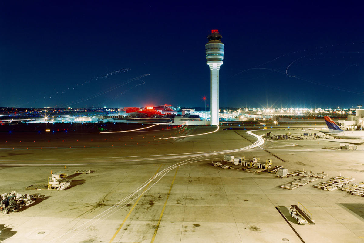 Airport Tower at Night