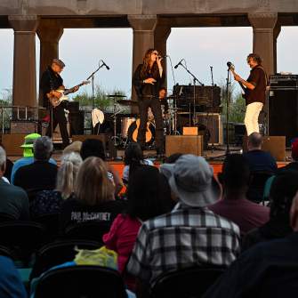 Mardi Gras music fills the air at Kennedy Plaza in Atlantic City, NJ.