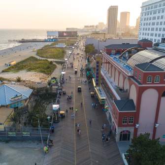 View Of Atlantic City's Boardwalk From The Air