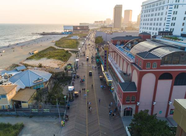 View Of Atlantic City's Boardwalk From The Air
