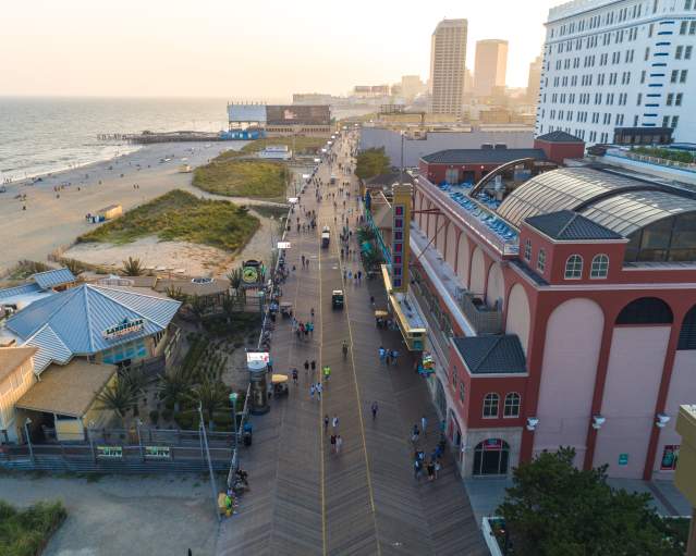 View Of Atlantic City's Boardwalk From The Air
