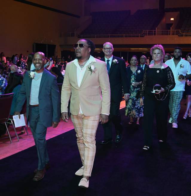 Nominees of the Atlantic City Host Awards walk down the center of the Adrian Philips Ballroom during the ceremony at Jim Whelan Boardwalk Hall, May 7, 2025.