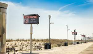 Benches and Billboards at the beach