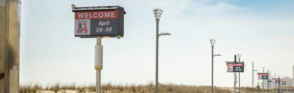 Benches and Billboards at the beach