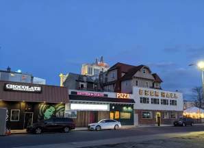 Tennessee Avenue Restaurants seen at dusk.