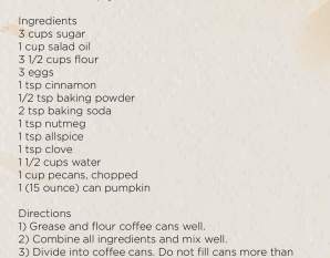 Coffee Can Pumpkin Bread
