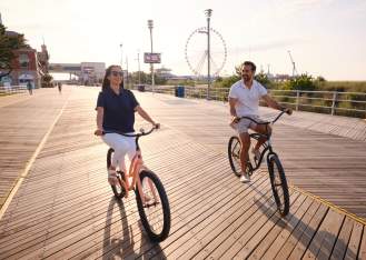 Biking on Boardwalk with talent
