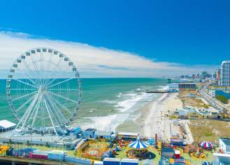 Aerial of ferris wheel