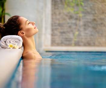 woman relaxing in a spa pool