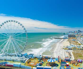 Aerial of ferris wheel