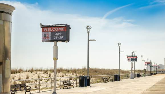 Benches and Billboards at the beach