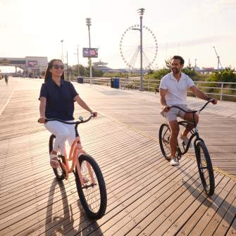 Biking on Boardwalk with talent