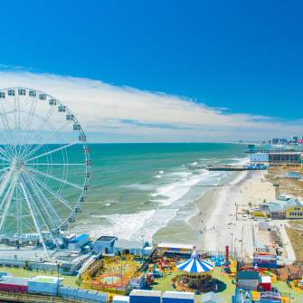 Aerial of ferris wheel