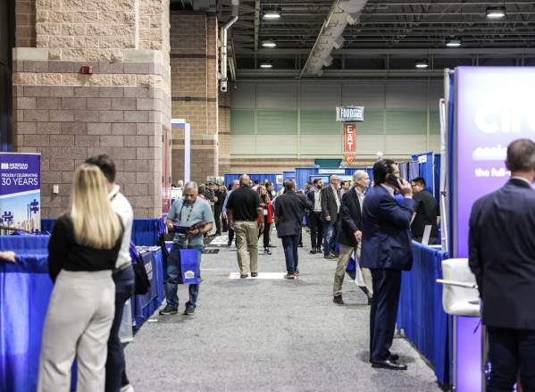 Attendees and exhibitors on the show floor at the NJAA Conference and Expo at the Atlantic City Convention Center in 2023.