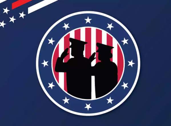 patriotic graphic of two military members saluting