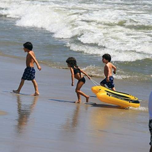 kids playing in the water
