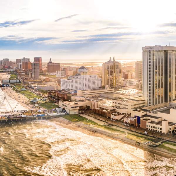 Aerial of Boardwalk and City