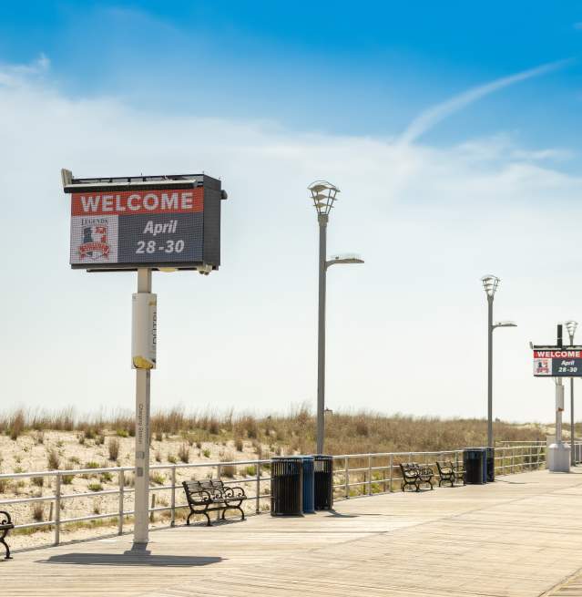 Benches and Billboards at the beach