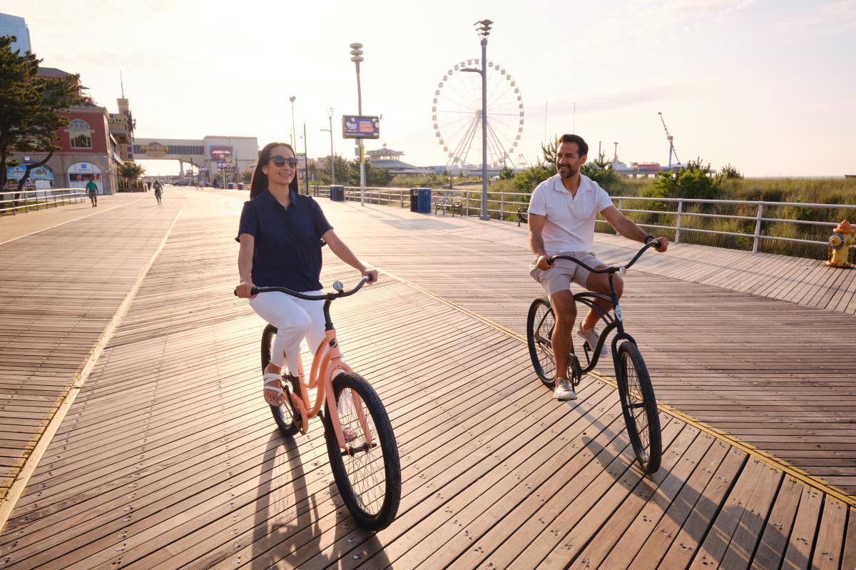 Biking on Boardwalk with talent