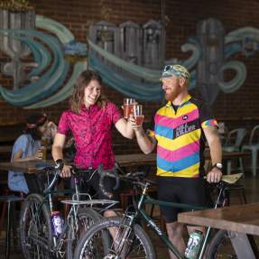 biking; beers; brews