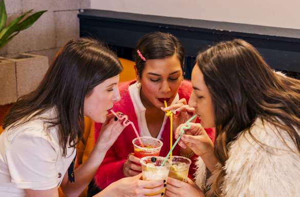 Women Sipping Cocktails at Tacocat in Downtown Augusta