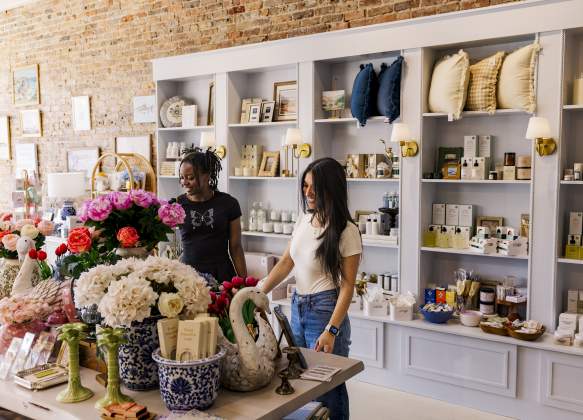Students Shopping Shelves at Freshwater Curated Goods in Downtown Augusta