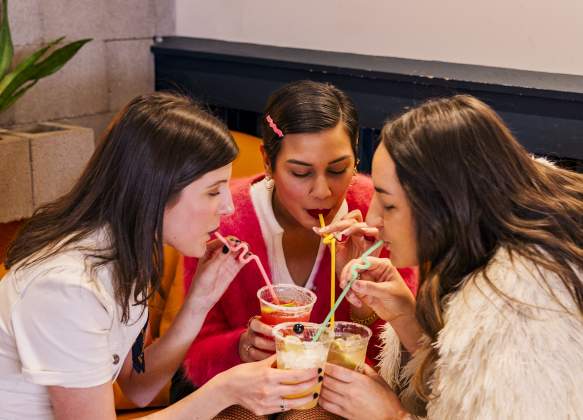 Women Sipping Cocktails at Tacocat in Downtown Augusta