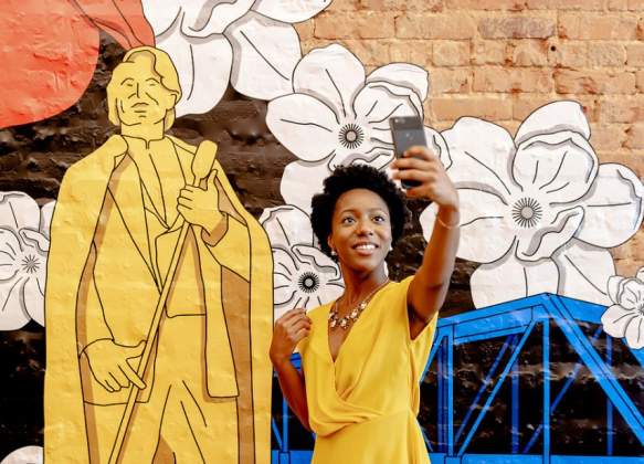 james brown; mural; public art; augusta