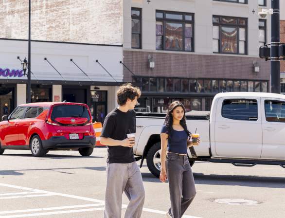 Young Adults Walking Across Downtown Augusta