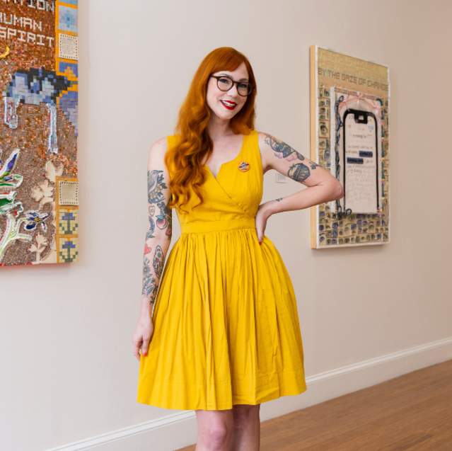 Woman in Art Gallery