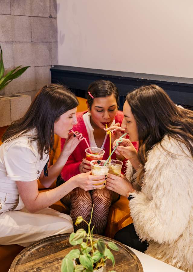 Women Sipping Cocktails at Tacocat in Downtown Augusta