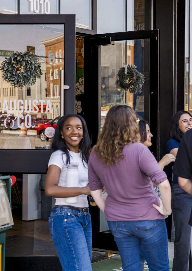 Students Outside Augusta & Co. in Downtown Augusta