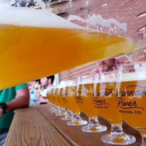 Row of Beers being poured