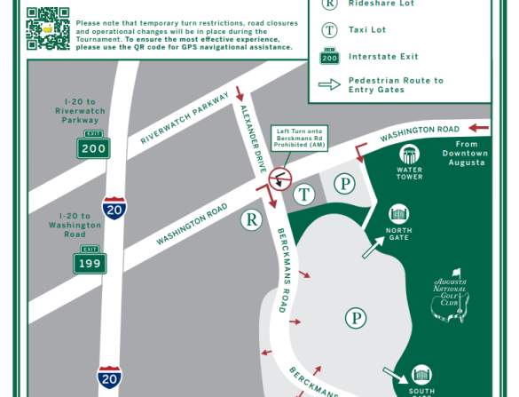 2026 Masters Parking Map