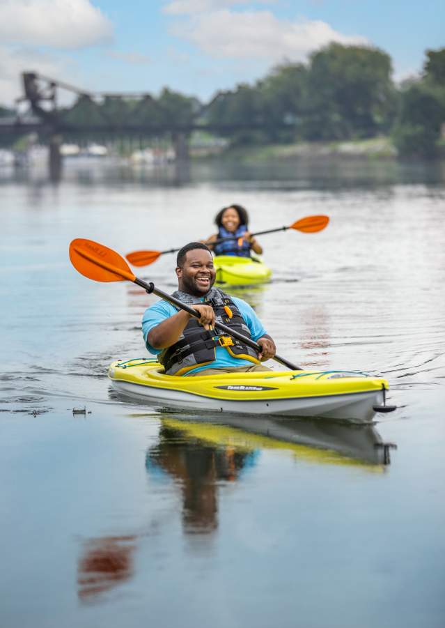 Kayaking on the River