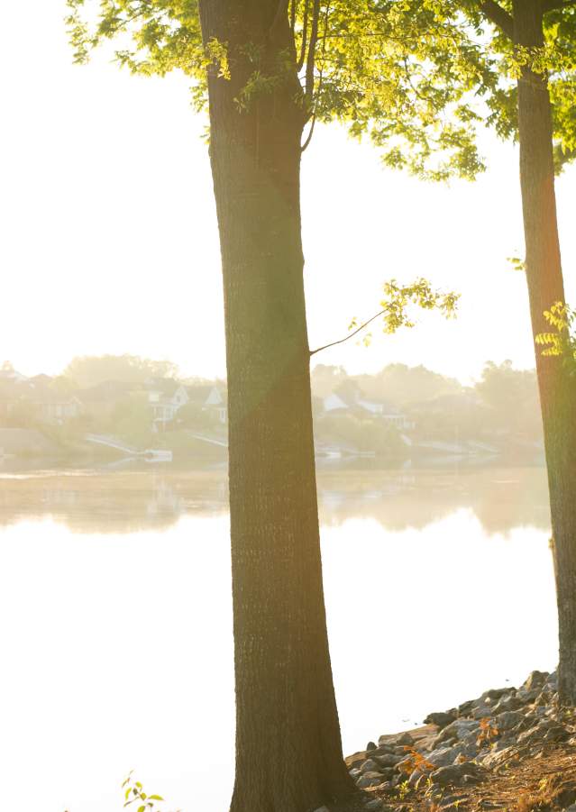 Man Jogging Along The Augusta Riverwalk
