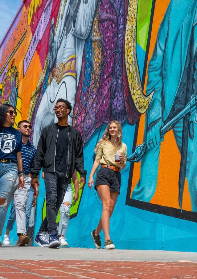 Augusta University Students at James Brown Mural