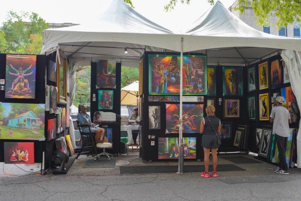 Art Booth at Arts in the Heart Festival