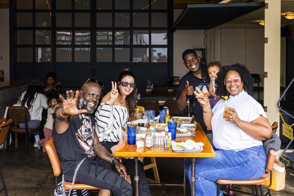 Family Eating at Tacocat