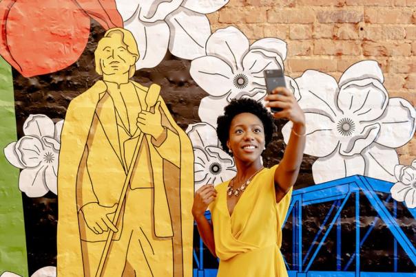 james brown; mural; public art; augusta